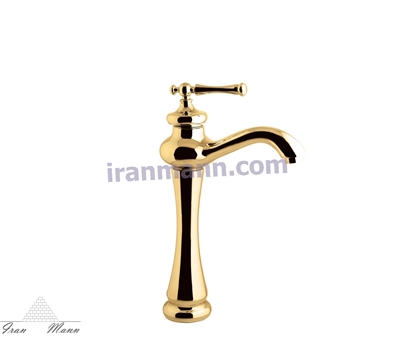تصویر شیر روشویی بلند مدل علاءالدین طلایی البرز روز
